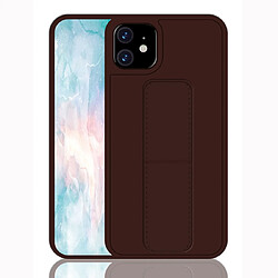 Wewoo Coque Rigide Pour iPhone 11 antichoc PC + TPU étui de protection avec bracelet et support café