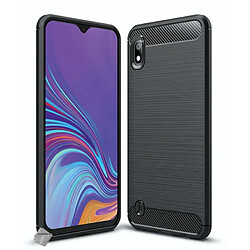 Htdmobiles Coque silicone gel carbone pour Samsung Galaxy A10 + film ecran - NOIR