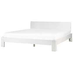 Beliani Lit double 180 x 200 cm en bois blanc ROYAN