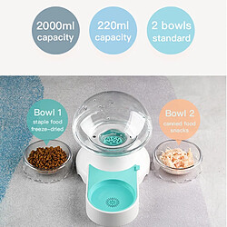 Acheter Universal Méduse eau de chat automatique double bol fontaine distributeur pour animaux domestiques grand bol de boisson pour chiens sans électricité | Fournitures d'alimentation en eau pour chats (bleu)