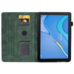 Etui en PU avec support, porte-cartes et porte-stylo pour votre Huawei MediaPad T3 10 - vert