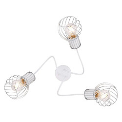 Globo Lighting Plafonnier rond design Luise - 3 spots - Blanc et argent