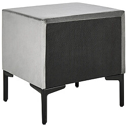 Beliani Table de chevet en velours gris clair 2 tiroirs SEZANNE pas cher