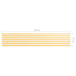 Acheter vidaXL Écran de balcon Blanc et jaune 75x400 cm Tissu Oxford