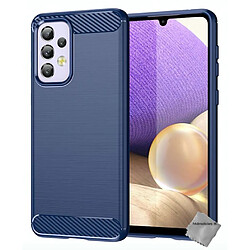 Htdmobiles Coque silicone gel carbone pour Samsung Galaxy A33 5G + verre trempe - BLEU FONCE