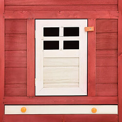 Helloshop26 Clapier d'extérieur 250 x 192 x 105 cm avec piste rouge et blanc bois de sapin 02_0000598