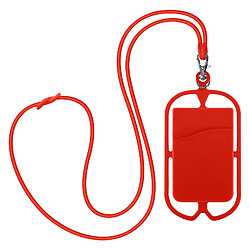 Avizar Coque Cordon Universelle pour Smartphone avec Porte-carte série NeckPouch Rouge