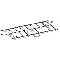 Marquise transparente 139x447cm blanc - 703841 - PALRAM