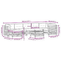 vidaXL Salon de jardin 8 pcs avec coussins bois massif douglas pas cher