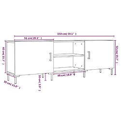 vidaXL Meuble TV gris béton 150x30x50 cm bois d'ingénierie pas cher