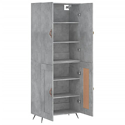 Avis vidaXL Buffet haut Gris béton 69,5x34x180 cm Bois d'ingénierie