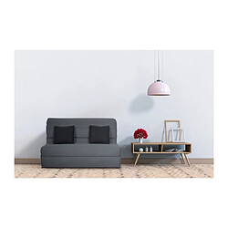 DUNLOPILLO Banquette BZ Dunlopillo - Tissu Gris + 2 coussins noir - L 140 x P 99 x H 98 cm - Made in France - ALICE