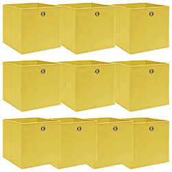 Maison Chic Lot de 10 Boîtes de rangement,Boîtes de stockage Jaune 32x32x32 cm Tissu -MN620505