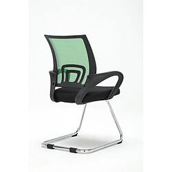 Avis Decoshop26 Chaise de bureau reception sans roulettes dossier en maille avec accoudoirs vert BUR10504