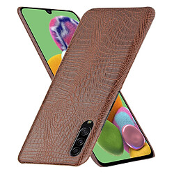 Wewoo Coque Rigide Pour Galaxy A90 5G antichoc Crocodile Texture PC + Etui en PU Marron