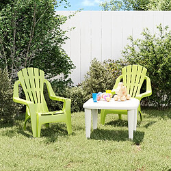 Maison Chic Lot de 2 Chaises de jardin,Fauteuil d'extérieur pour enfants vert 37x34x44 cm PP -MN70394