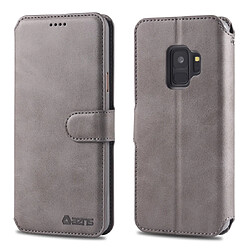 Wewoo Housse Coque Pour Galaxy S9 AZNS Étui en cuir PU avec support et fentes cartes et cadre photo Gris