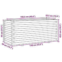 vidaXL Jardinière cire marron 110x40x49,5 cm bois de pin massif pas cher