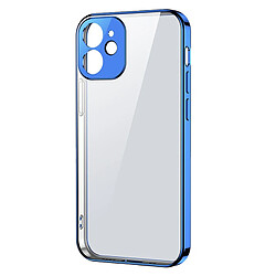 joyroom new beauty series etui cadre metallique transparent ultra fin pour iphone 12 pro max bleu (jr-bp744)