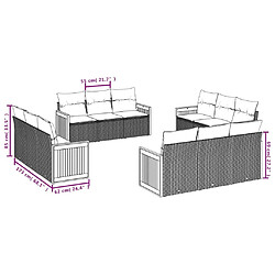 Avis Maison Chic Salon de jardin avec coussins 12 pcs | Ensemble de Table et chaises | Mobilier d'Extérieur gris résine tressée -GKD57602