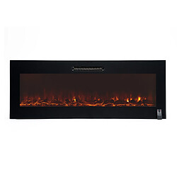 Cheminée Électrique Murale Encastrable 2000W Kekai Oregon 127x16x48 cm Noir avec Simulation de Feu Télécommande pour Intérieur