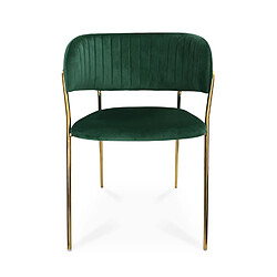 Avis Lot de 4 chaises Margaux velours vert pieds or