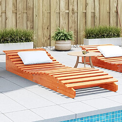 Maison Chic Chaise longue de jardin| Bain de soleil Relax | Transat cire marron 205x70x31,5 cm bois massif de pin -GKD96486