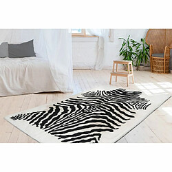 Paris Prix Tapis Imprimé Animal Rabbit Noir & Blanc 120 x 160 cm