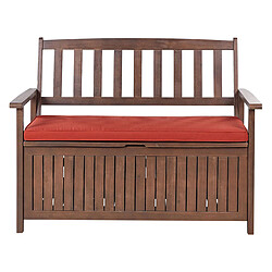 Beliani Banc avec coussin d'assise SOVANA Bois 120 cm Rouge