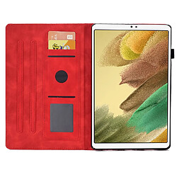 Etui en PU fonction d'éveil/veille automatique avec support et porte-cartes pour votre Samsung Galaxy Tab A7 Lite 8.7-pouces (T220/T225) - rouge