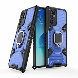 Coque en TPU antichoc avec béquille bleu pour Oppo Reno6 4G