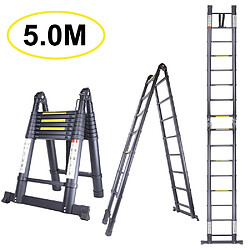 5M Échelle Télescopique en Aluminium Pliante 2,5M + 2,5M