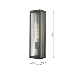 Luminaire Center Lanterne de jardin Keegan Bronze frotté,verre côtelé 1 ampoule 45cm