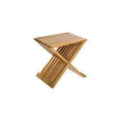 Pegane Tabouret en bambou pliante - H.45 x L.40 x P.32 cm