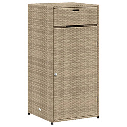 vidaXL Armoire de rangement de jardin beige 55x55x111cm résine tressée