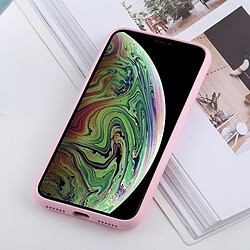 Wewoo Coque en TPU Feel Silicone Liquid Solid Color résistant aux chocs pour iPhone XS / X (rose)