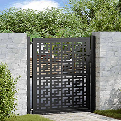 vidaXL Portail de jardin noir 105x105 cm acier conception croisée