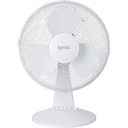 Ventilateur portatif Igenix DF1210, 12 pouces, 35 W, Blanc (Paquet de 2)