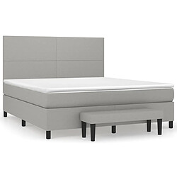 Maison Chic Lit Adulte - Lit simple Lit à sommier tapissier avec matelas moelleux - Meuble de Chambre - Gris clair 160x200cm Tissu -MN74520