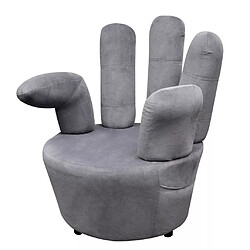 Helloshop26 Fauteuil chaise siège lounge design club sofa salon en forme de main velours gris 1102068/3 