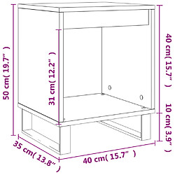 vidaXL Table de chevet chêne sonoma 40x35x50 cm bois d’ingénierie pas cher