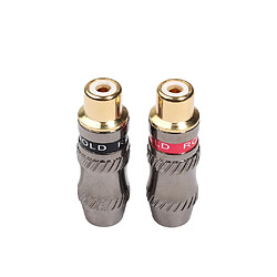 Wewoo Adaptateur TR026-1 2 PCS RCA Prise audio Jack plaqué or pour câble audio DIY et câble vidéo