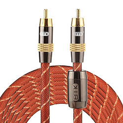 Wewoo Câble or EMK TZ / A 5m OD8.0mm Plaqué Tête Métallique RCA à RCA Fiche Coaxial Numérique Audio / Vidéo RCA