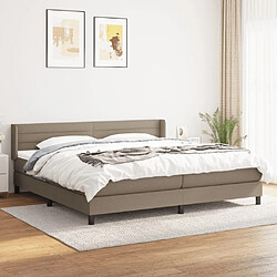 vidaXL Sommier à lattes de lit avec matelas Taupe 200x200 cm Tissu