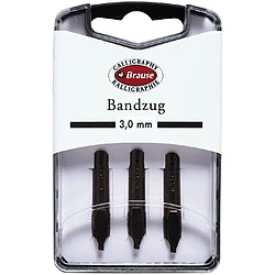 Brause 318030B - Une boite de 3 plumes métal Bandzug 3 mm