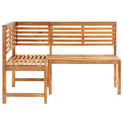 Helloshop26 Banc de jardin meuble de patio d'extérieur terrasse d'angle de jardin 140 x 100 x 91 cm bois solide d'acacia 02_0011123