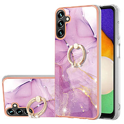 Coque en TPU anti-rayures, électroplaqué, IMD flexible, motif marbre avec béquille Violet 001 pour votre Samsung Galaxy A13 5G