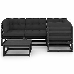 Avis Maison Chic Salon de jardin 5 pcs + coussins - Mobilier/Meubles de jardin - Table et chaises d'extérieur bois de pin massif -MN71802