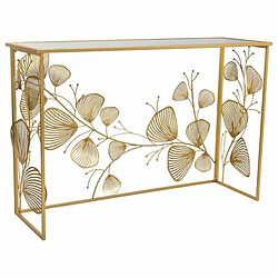 Meuble d'Entrée Alexandra House Living Or Fer Miroir Bois MDF 40 x 80 x 120 cm