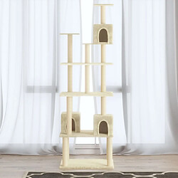 Arbre à chat avec griffoirs,niche pour chat en sisal Crème 188 cm -MN11051